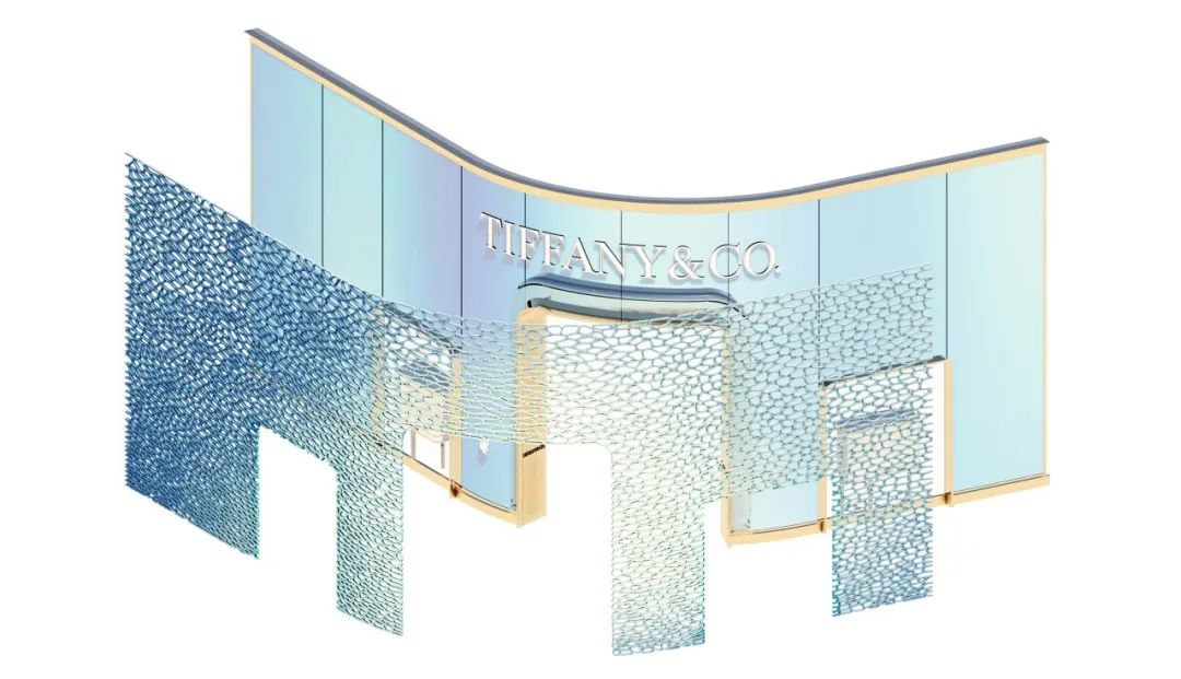 MVRDV完成 Tiffany & Co. 新加坡樟宜机场店，3D打印再生海洋塑料，打造珊瑚肌理立面