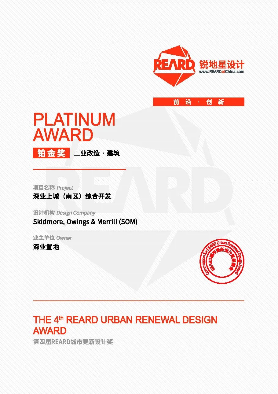 荣誉 | 阿里巴巴上海总部、深业上城综合开发荣获 2022 REARD 全球地产大奖