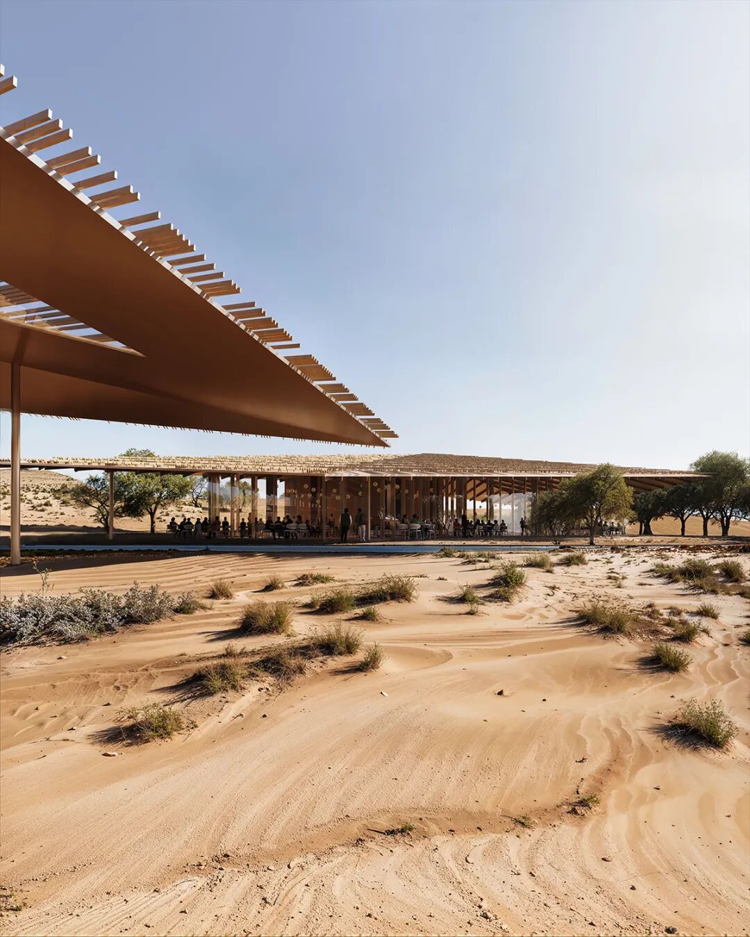 Aedas新作 | 绿洲界面：新疆罗布人村寨湖畔游客中心的视野重构