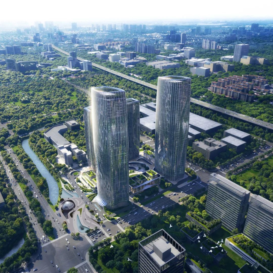 Aedas新作 | 广州广开·云汇科技金融中心，两座双子塔构筑城市新地标
