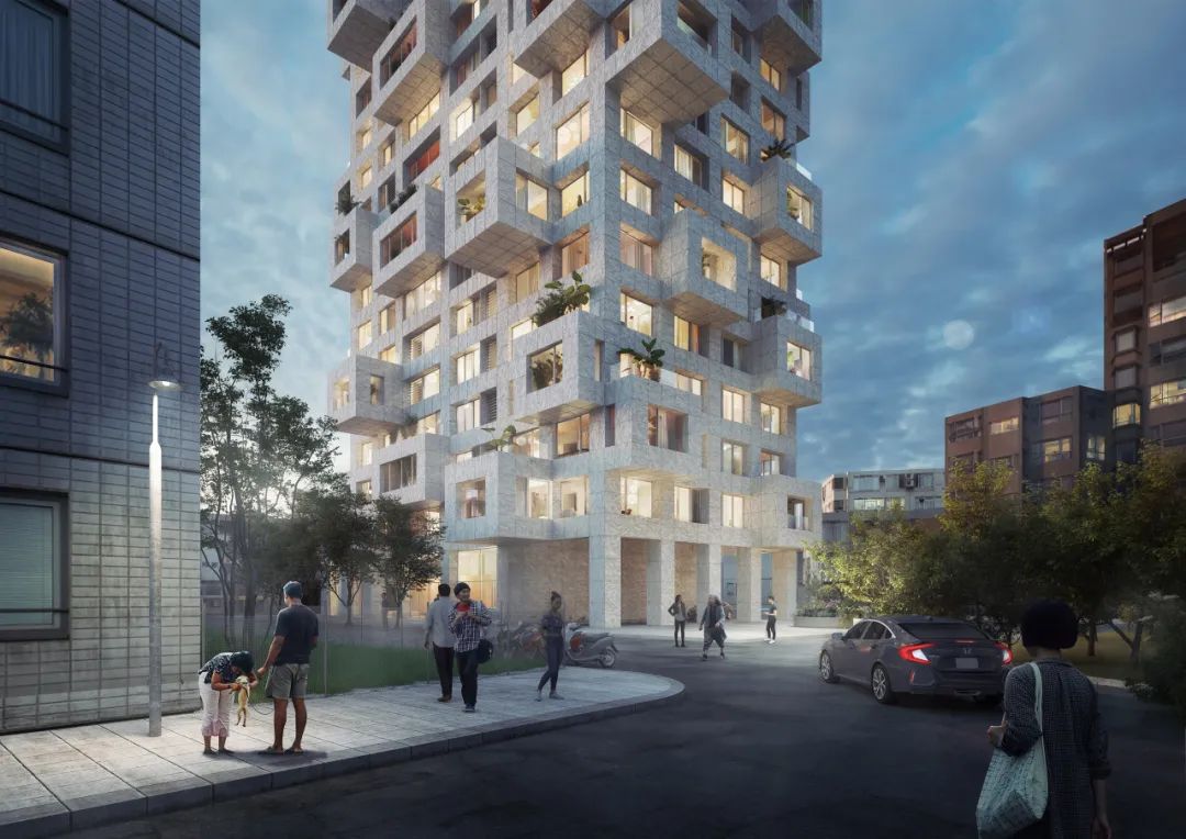 户外空间研究：MVRDV 跳脱传统建筑框架，以多变悬挑阳台打造台北天母住宅新地标