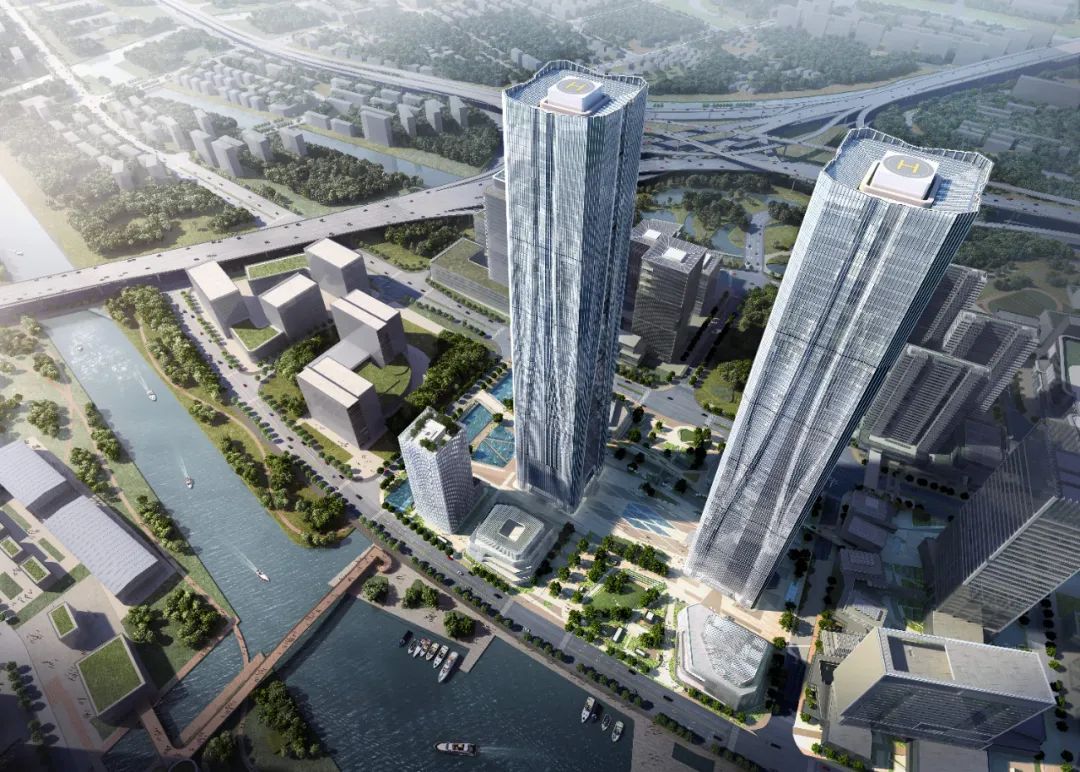 上海在建最高双子塔张江“科学之门”完成结构封顶