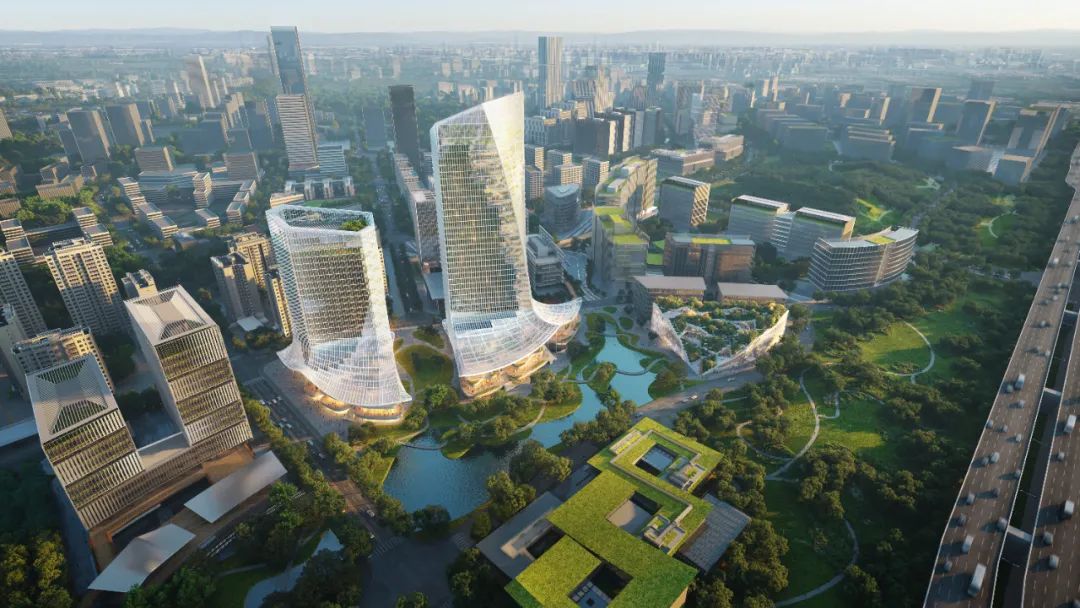 MVRDV 揭晓成都天府软件园二期建筑设计中标方案「绿脉」，打造150米高的垂直景观中庭