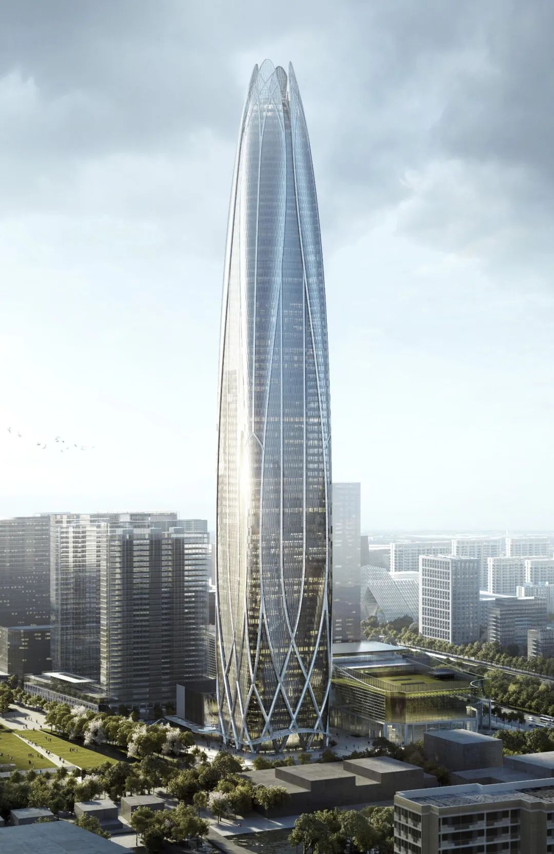 409 米！SOM 设计的“浙江第一高”——宁波中心大厦核心筒结构封顶-建筑档案