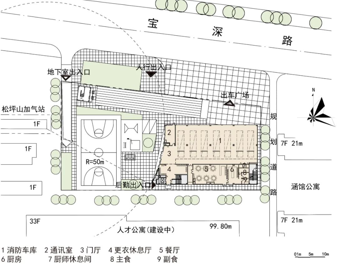 “内院式消防站”的布局，简洁现代的立面——深圳市公安消防支队松坪山消防站设计