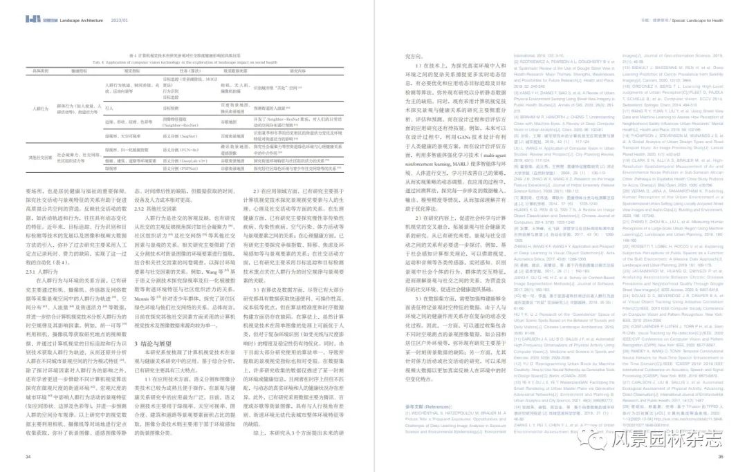 LA专题 | 陈崇贤 李海薇 侯咏淇 刘京一 | 计算机视觉技术在景观与健康关系研究中的应用进展