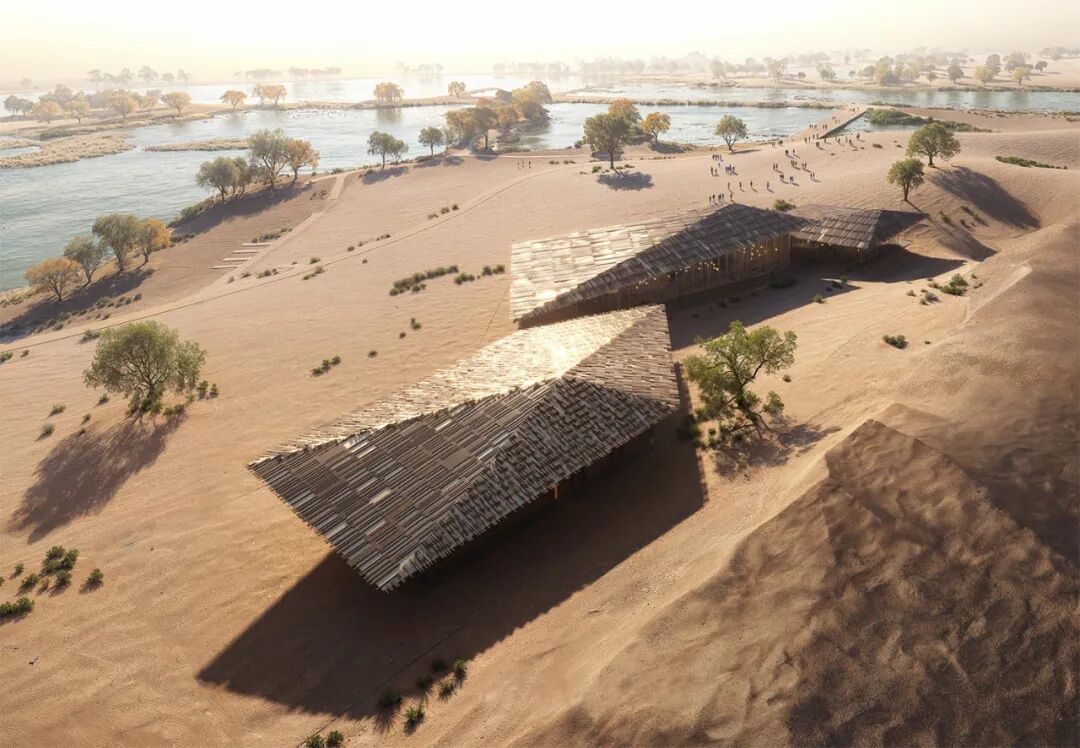 Aedas新作 | 绿洲界面：新疆罗布人村寨湖畔游客中心的视野重构