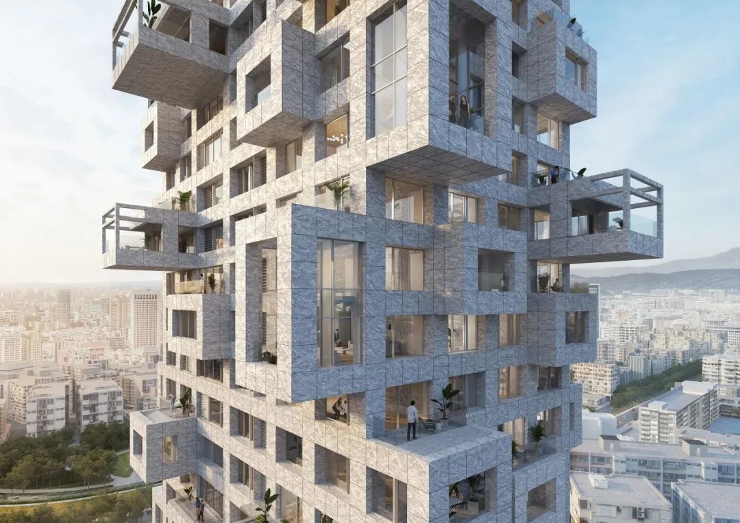 户外空间研究：MVRDV 跳脱传统建筑框架，以多变悬挑阳台打造台北天母住宅新地标