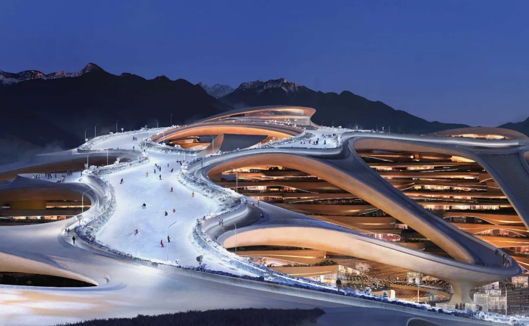 Aedas新作 | 沙特NEOM Trojena滑雪度假村，全球首个未来主义折叠式垂直滑雪村 