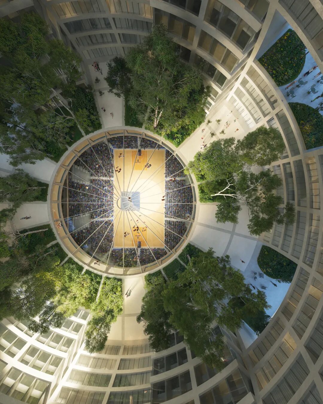 The Grand Ballroom | MVRDV 球形方案赢得地拉那体育综合体建筑设计竞赛