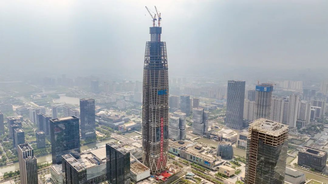 409 米！SOM 设计的“浙江第一高”——宁波中心大厦核心筒结构封顶-建筑档案