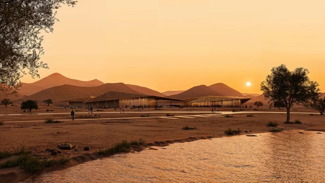 Aedas新作 | 绿洲界面：新疆罗布人村寨湖畔游客中心的视野重构