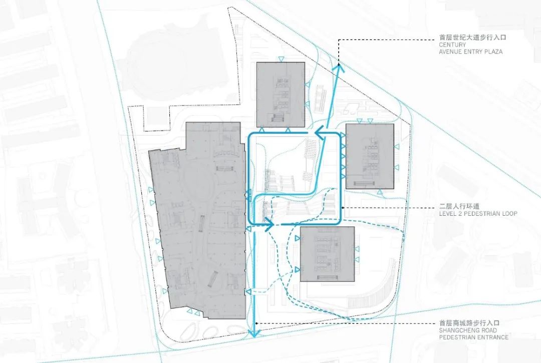 将浦东新区商业和交通配套无缝结合的公共目的地:上海浦东金融广场(上)