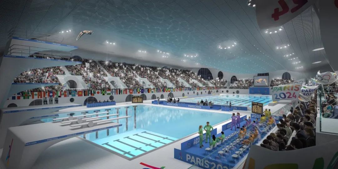 2024巴黎奥运会水上中心，城市绿肺，绿色植被，可持续发展